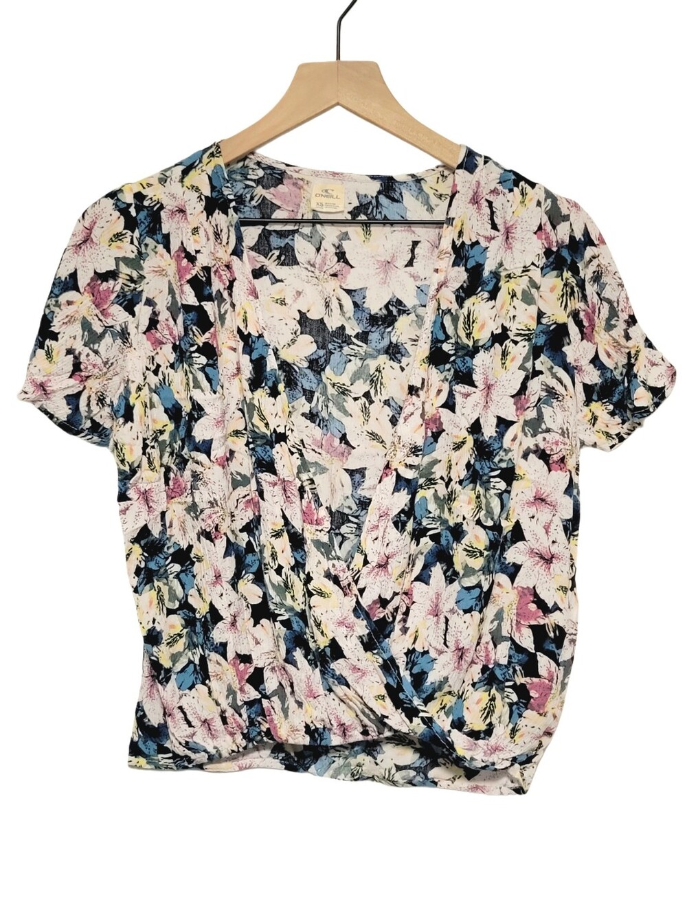 O'Neill Floral VNeck Blouse Size XS
